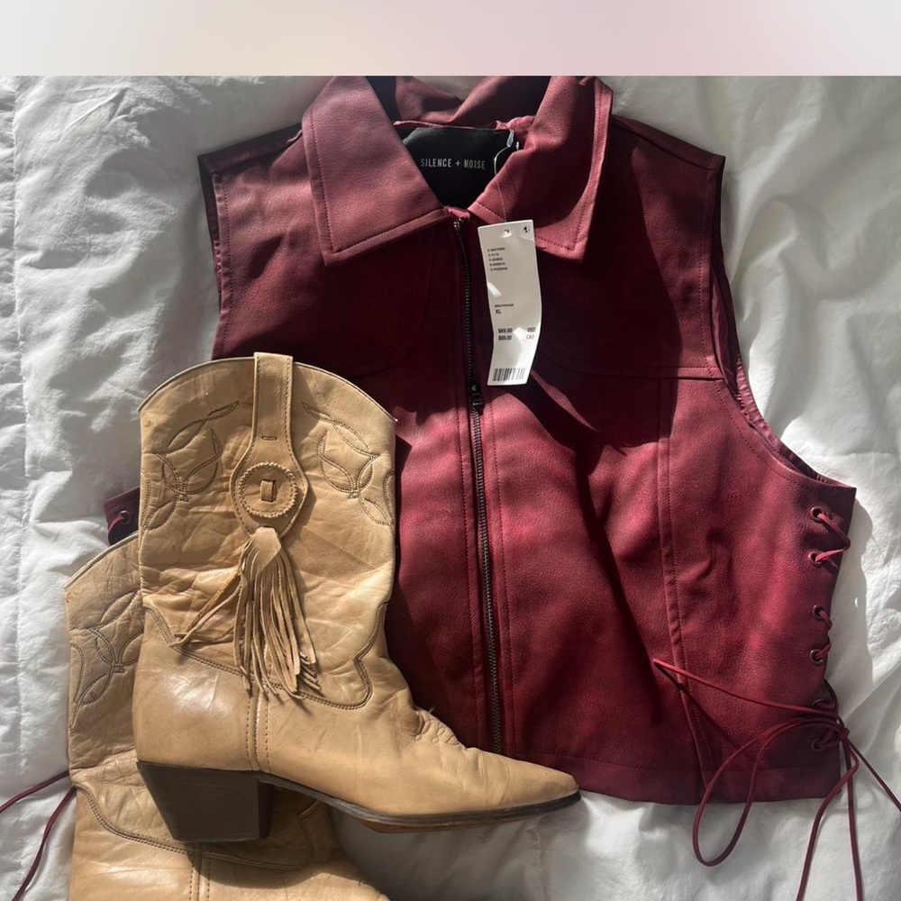 Silence + Noise Burgundy Vest